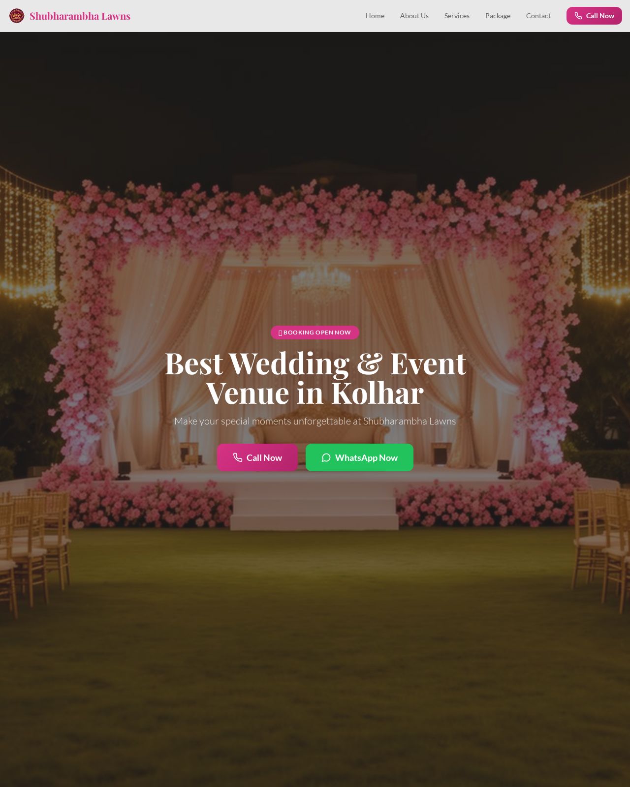 Shubharambha Lawns, Kolhar website preview